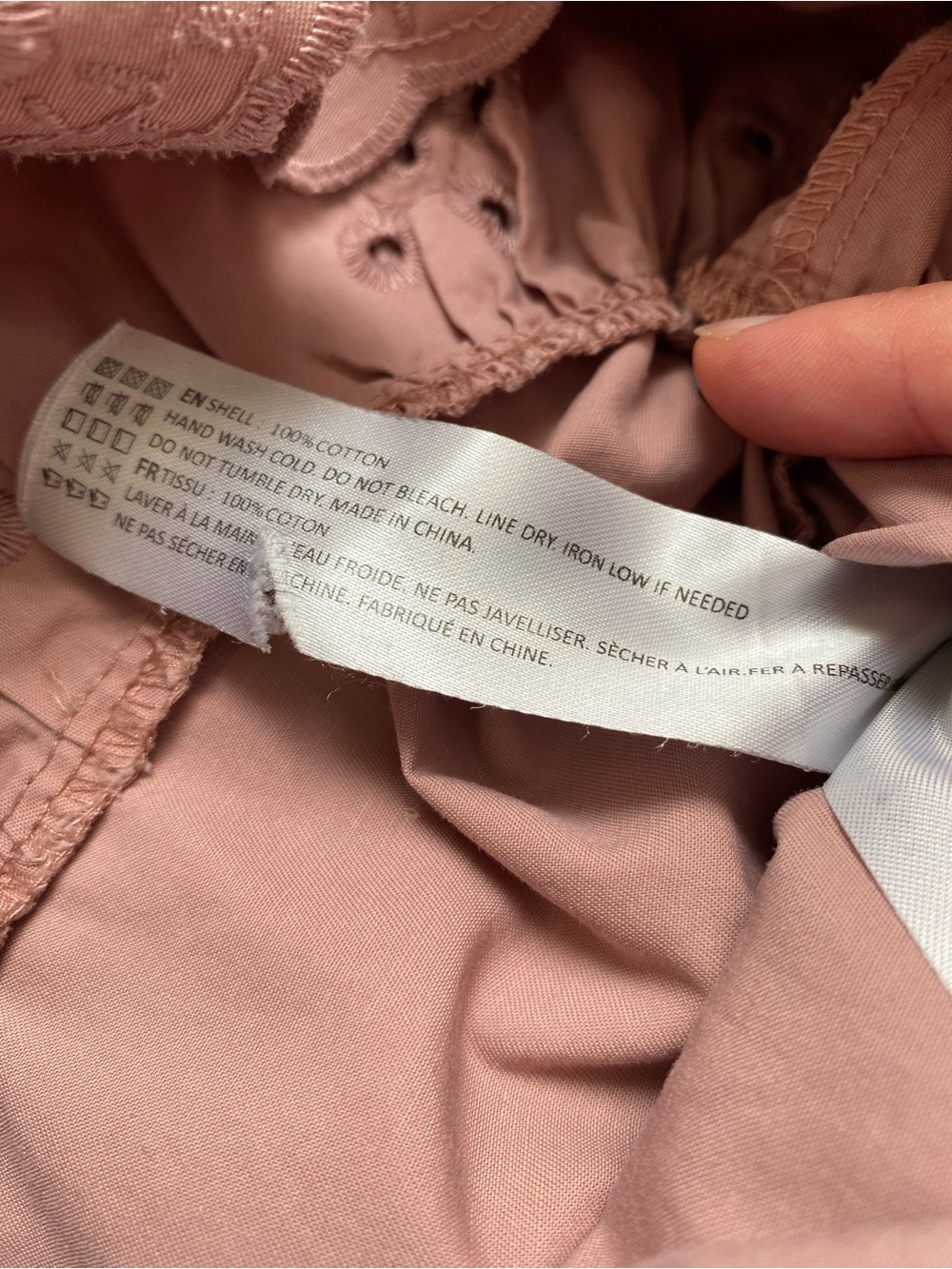 En Saison Barnette Maxi Dress Dusty Rose Mauve Cotton Eyelet Open Back Pockets - Picture 16 of 16